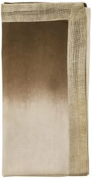 Kim Seybert Dip Dye Napkin in Natural, Brown & Gold Set of 4