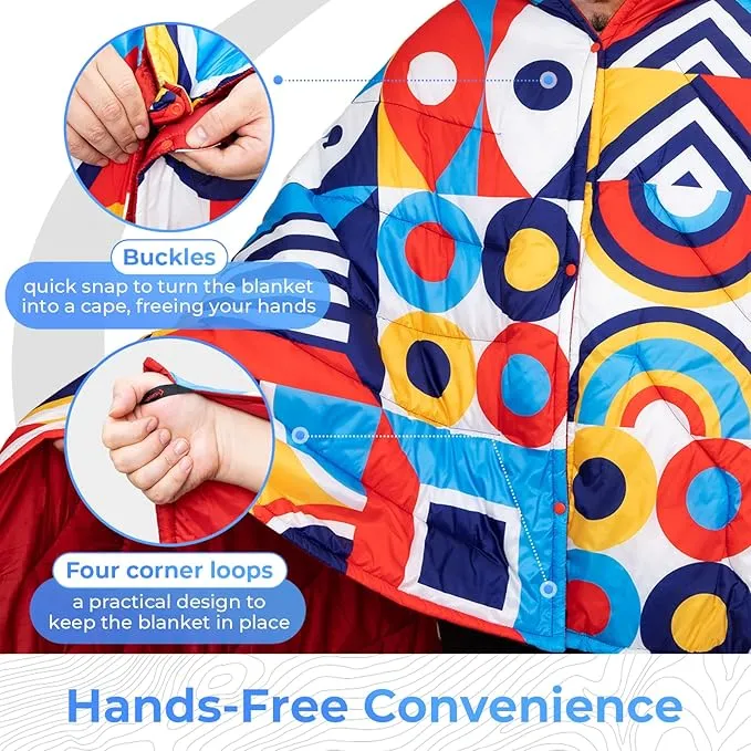 KingCamp Lightweight Camping Blanket - Down Alternative Puffy Printed Camping Quilt - Portable for Travel, Picnic, Hiking, Stadium, Airplane - 79" x 57" (Festival)