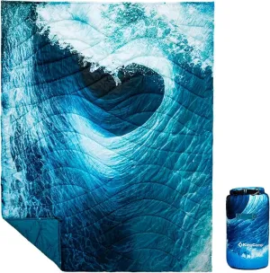 KingCamp Lightweight Camping Blanket - Down Alternative Puffy Printed Camping Quilt - Portable for Travel, Picnic, Hiking, Stadium, Airplane - 79" x 57" (Sunrise)
