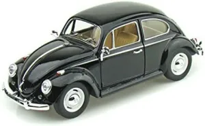 KiNSMART 1967 Volkswagen Beetle 1:24 Scale 6½" Die Cast Metal Model Toy Car Black