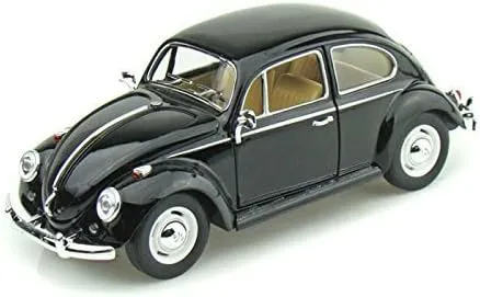KiNSMART 1967 Volkswagen Beetle 1:24 Scale 6½" Die Cast Metal Model Toy Car Black