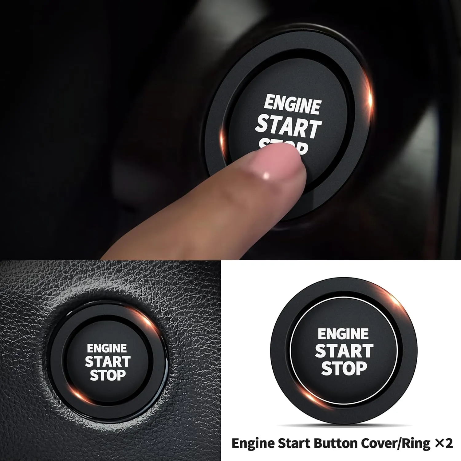 Knob Cover Accessories for Toyota Tundra 2022-2025 & Sequoia 2023-2025, 5pcs Aluminum Alloy Trim Set (Black, 14-inch Display Screen)