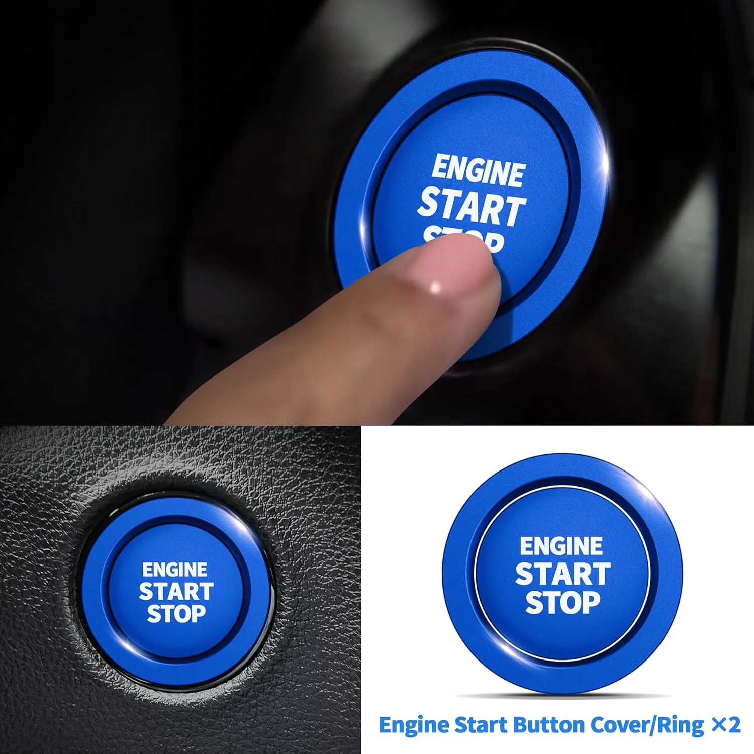 Knob Cover Accessories for Toyota Tundra 2022-2025 & Sequoia 2023-2025, 5pcs Aluminum Alloy Trim Set (Blue, 14-inch Display Screen)