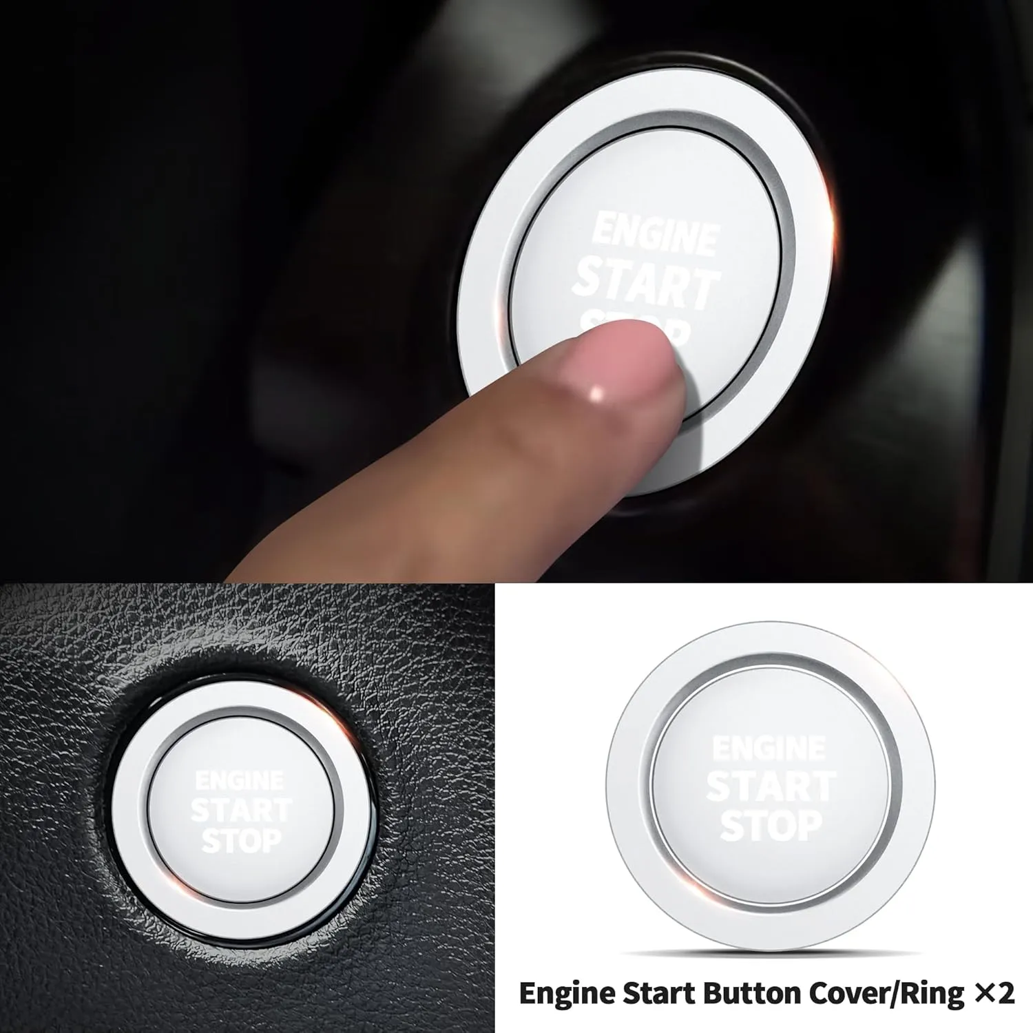 Knob Cover Accessories for Toyota Tundra 2022-2025 & Sequoia 2023-2025, 5pcs Aluminum Alloy Trim Set (Silver, 14-inch Display Screen)