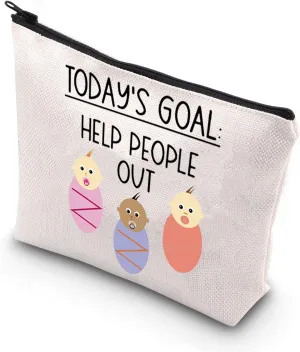 Labor and Delivery Nurse doctor Gift Todays Goal Help People Out OBGYN Zipper Pouch Makeup Bag (Help people out)