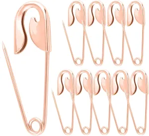 Large Safety Pins Skirt Shawl Large Pin Accessory Hardware Making 4" Giant Laundry Pins Jewelry Jumbo Horse Blanket Pins Handbag Pins 10Pcs (Rose Gold)