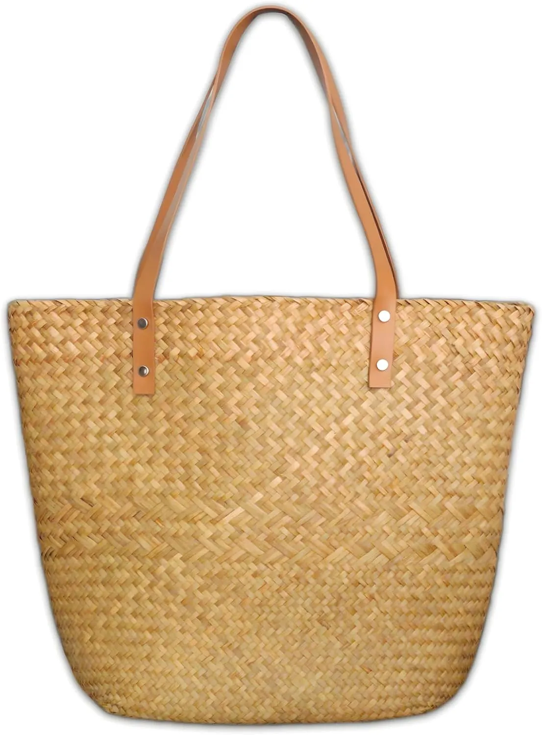 Large Straw Beach Tote Bag Straw Shoulder Bags for Women, Natural Woven Handbag No Lining Summer Purse for Vacation