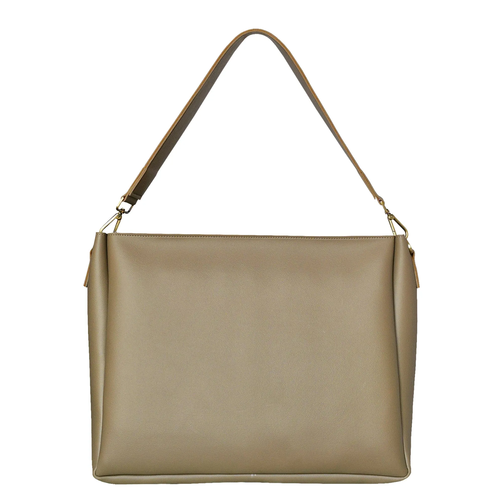 Large Vegan Leather Tote Bag for Women | Mouse Brown Tote Bag for Office and Travelling