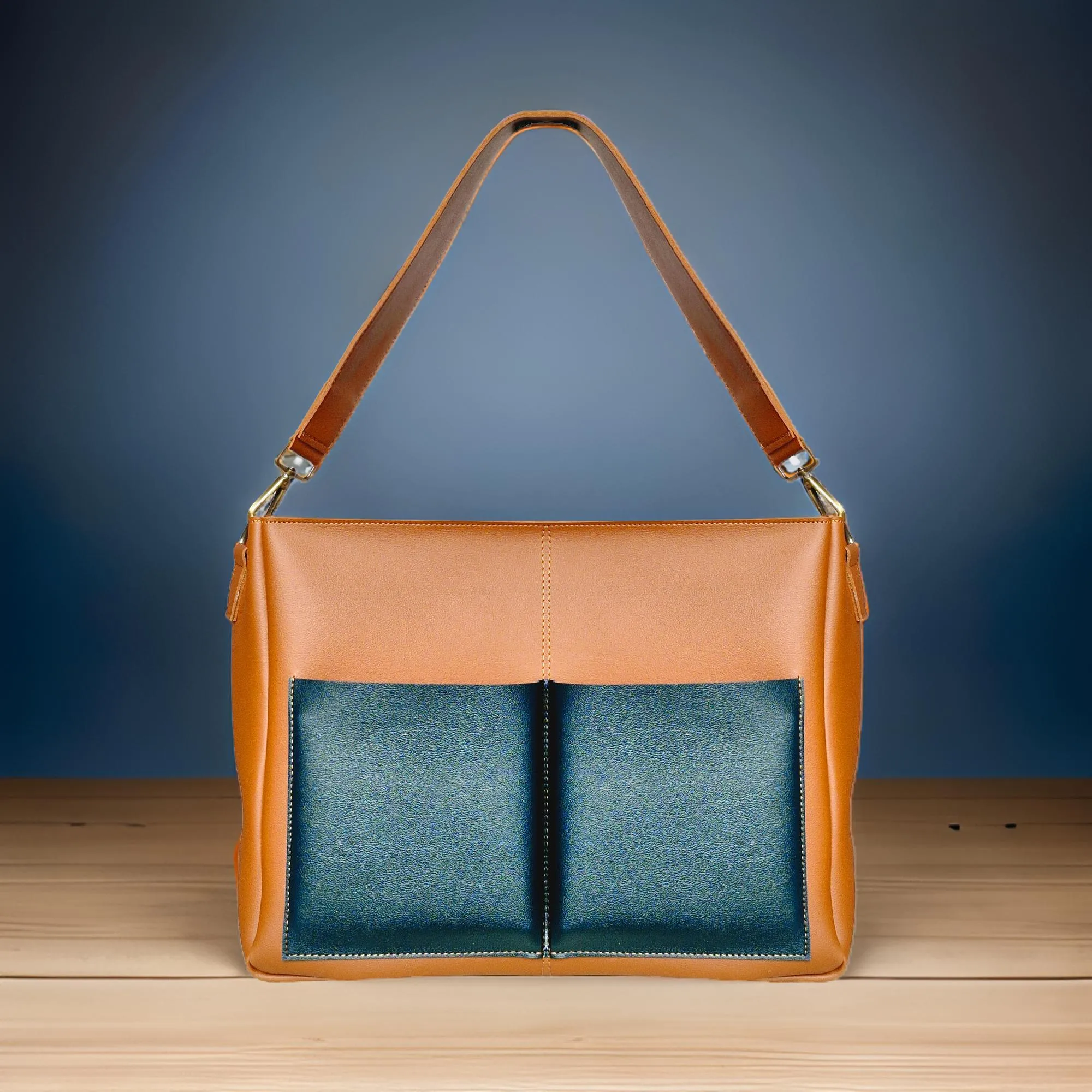 Large Vegan Leather Tote Bag for Women | Tan Tote Bag for Office and Travelling