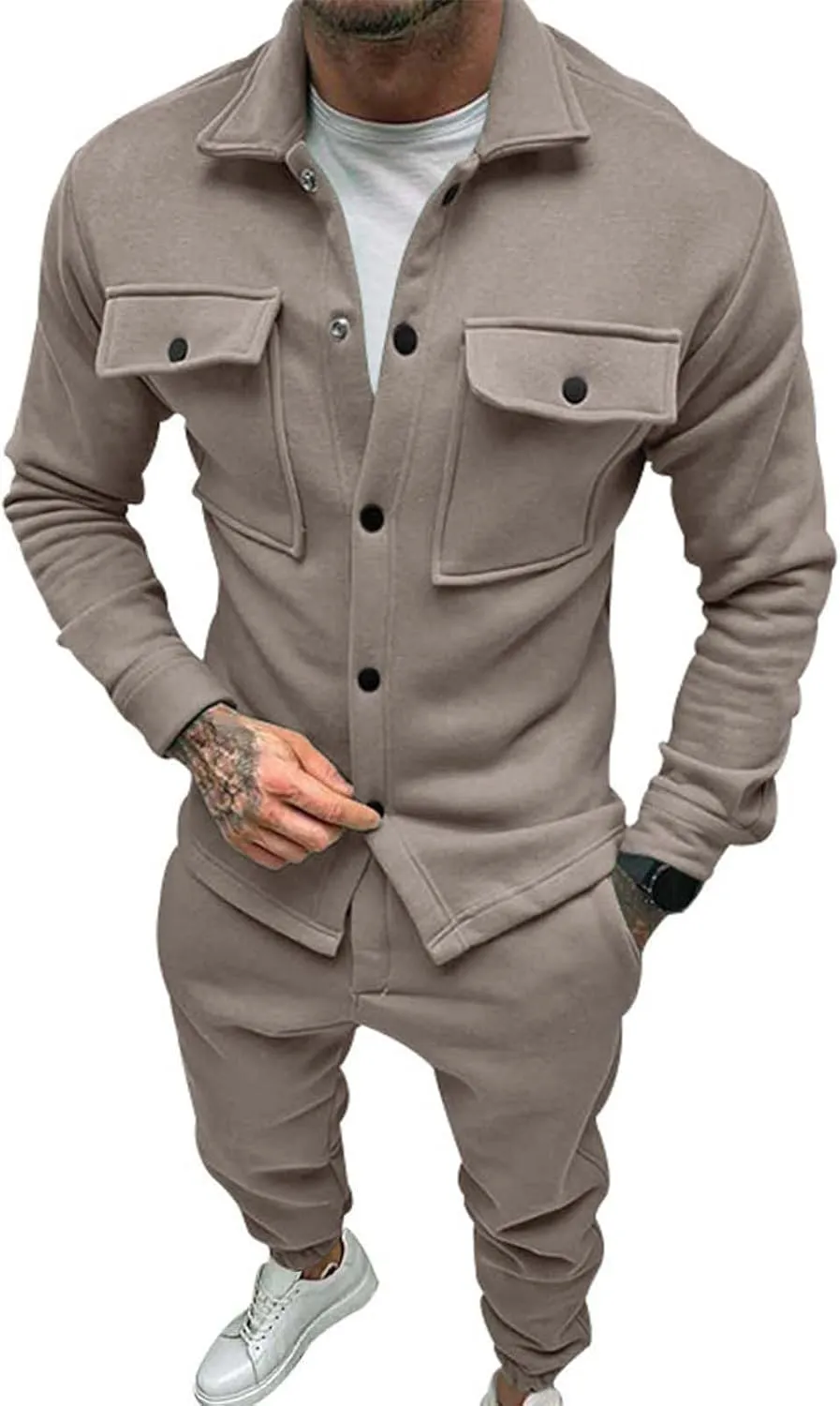 LCMTWX Hoodies Tracksuit Sweatsuits for Men Color Sweater Pants Sports Suit Solid Jogging Activewear Black Mens Hoodie