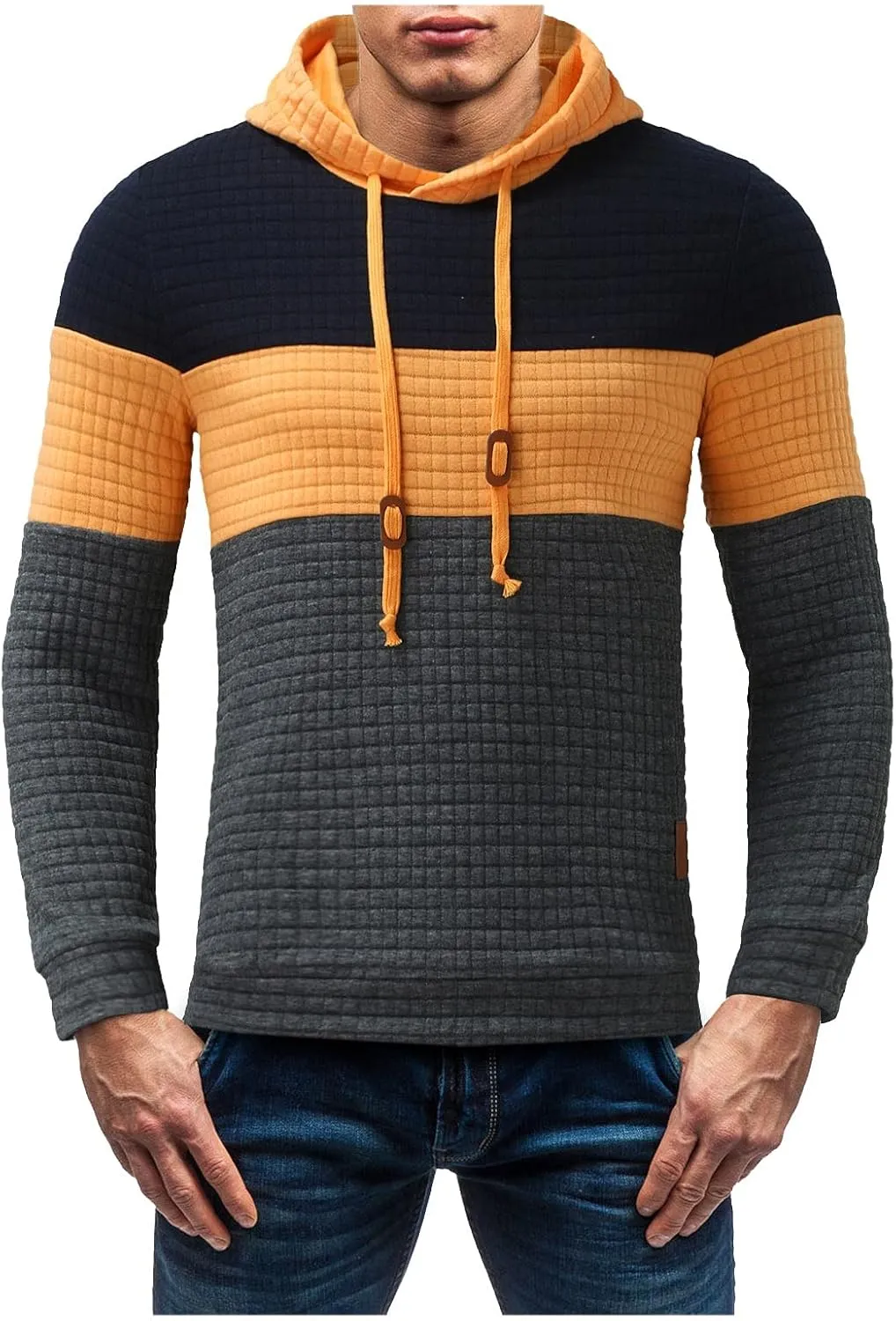 LCMTWX Men Hoodies Casual Hoodies for Men Jacket Casual Stitching Hooded Zipper Sweaters Coat Loose Warm Winter Jacket