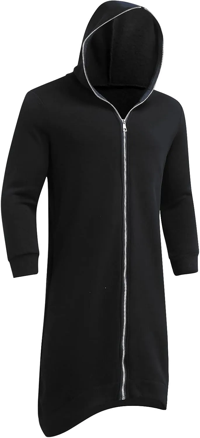LCMTWX Men Hoodies Casual Hoodies for Men Solid Hooded Sweater Top Full Zip Long Sleeve Sweatshirt With Zip Pockets Men