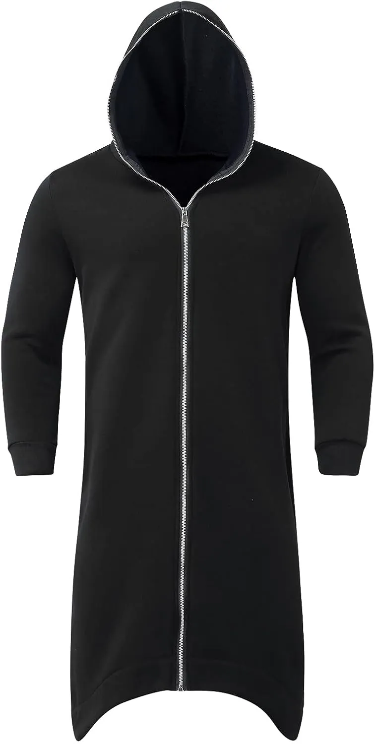 LCMTWX Men Hoodies Casual Hoodies for Men Solid Hooded Sweater Top Full Zip Long Sleeve Sweatshirt With Zip Pockets Men