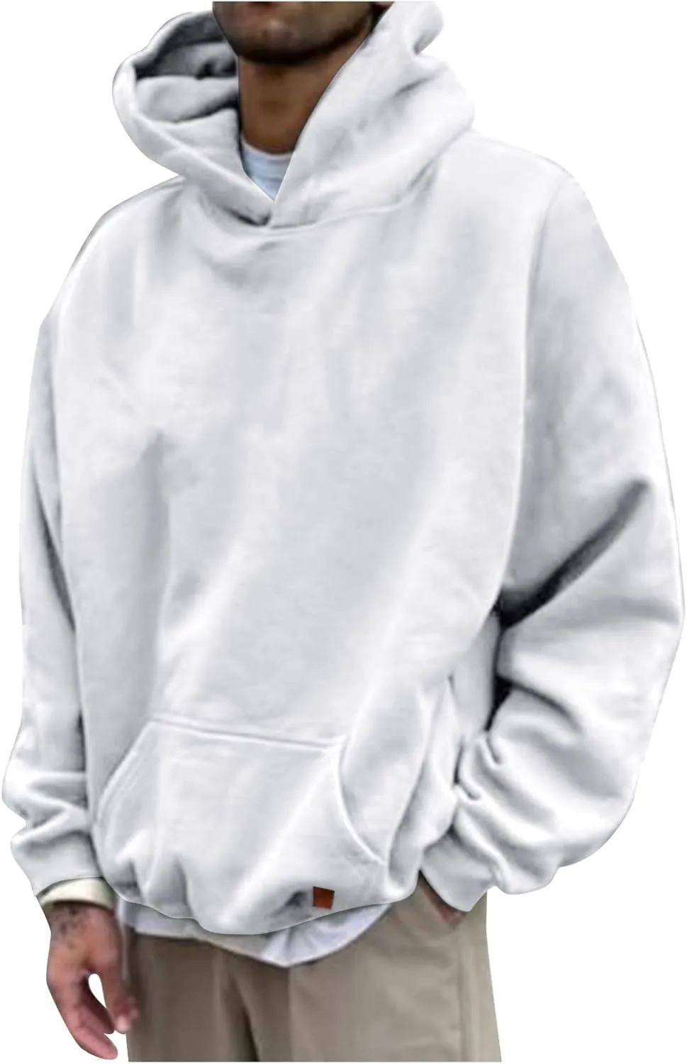 LCMTWX Men's Hooded Fleece Sweatshirt Loose Solid Hooded Sweater Top Men's Hooded Fleece Sweatshirt Sports Hooded Jacket