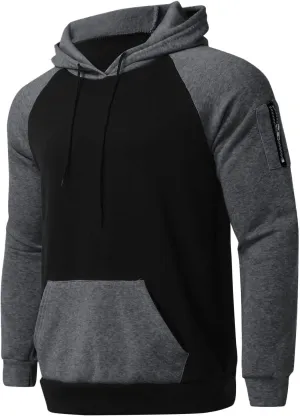 LCMTWX Mens Hoodies And Winter Fashion Coat Jackets Casual Stitching Hooded Zipper Sweater Pullover Hooded Sweatshirt for