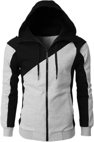 LCMTWX Mens Hoodies Pullover Splicing Large Size Sweater Jacket Heavyweight Fleece Hoodie Fleece Zip Hoodie Sweatshirt