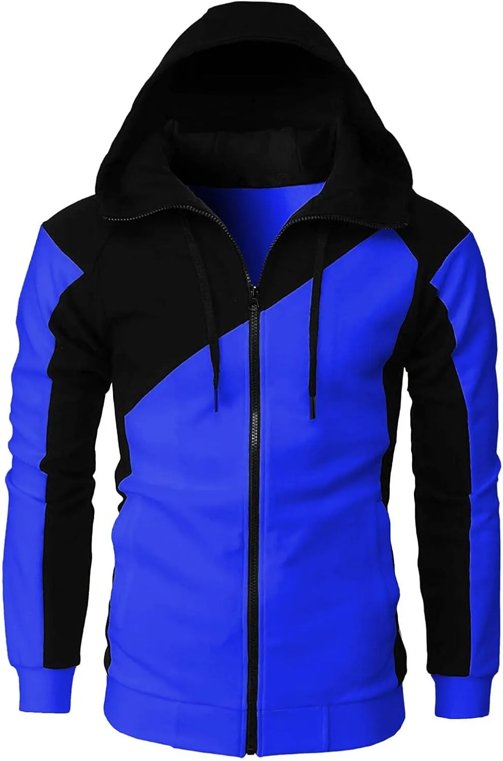 LCMTWX Mens Hoodies Pullover Splicing Large Size Sweater Jacket Heavyweight Fleece Hoodie Fleece Zip Hoodie Sweatshirt