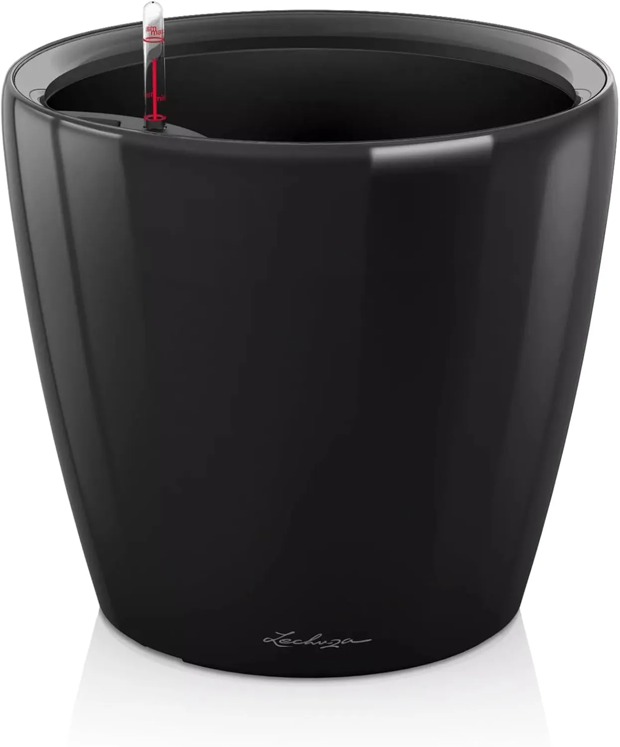 Lechuza Self Watering Plant Pot Classico 50 LS Garden Flower Indoor Outdoor Floor Plastic Planter with Drainage Hole D50 H47 cm Black High-Gloss