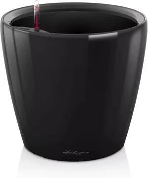Lechuza Self Watering Plant Pot Classico 50 LS Garden Flower Indoor Outdoor Floor Plastic Planter with Drainage Hole D50 H47 cm Black High-Gloss