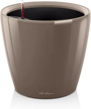 Lechuza Self Watering Plant Pot Classico 50 LS Garden Flower Indoor Outdoor Floor Plastic Planter with Drainage Hole D50 H47 cm Shiny Taupe