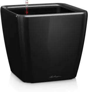Lechuza Self Watering Plant Pot Quadro LS 50 Garden Flower Indoor Outdoor Floor Plastic Planter with Drainage Hole H47 L50 W50 cm Black High-Gloss