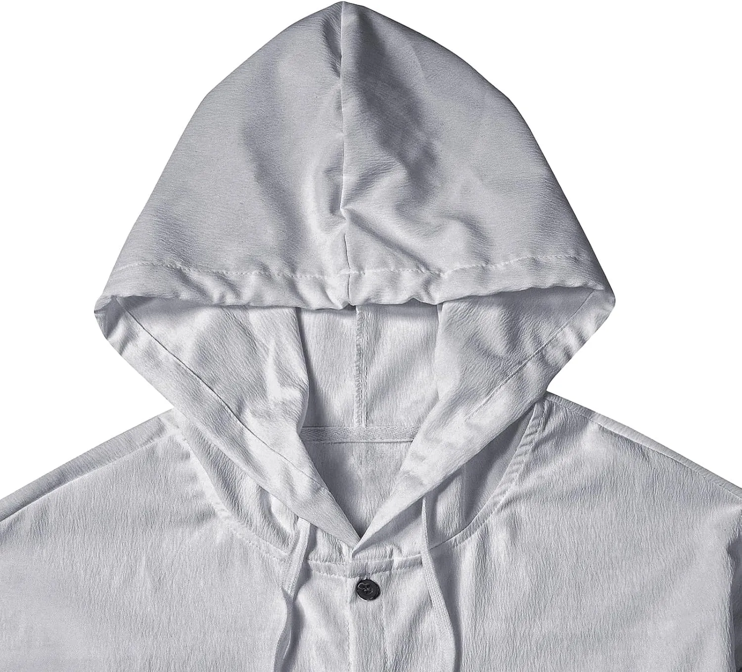 Lightweight Hooded Shirts for Men Roll Up Long Sleeve Casual Buttton Down Drawstring Hoodies Beach Yoga T Shirts