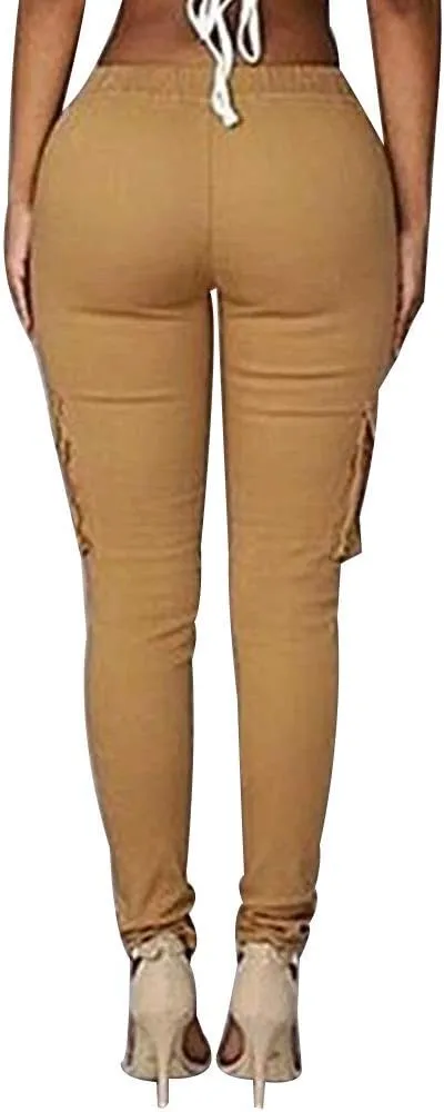 LINGMIN Women's Casaul Stretchy Pull-on Waist Skinny Solid Color Slim Leg Leggings Pants