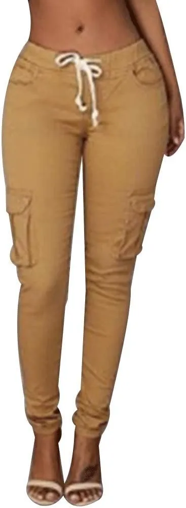 LINGMIN Women's Casaul Stretchy Pull-on Waist Skinny Solid Color Slim Leg Leggings Pants