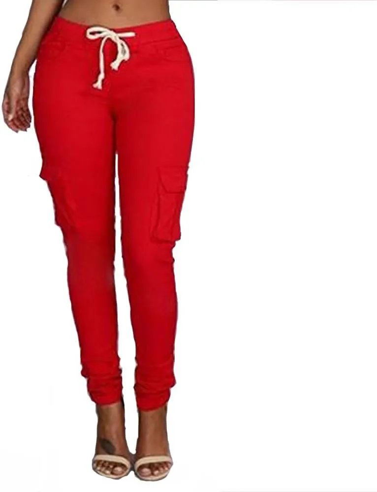 LINGMIN Women's Casaul Stretchy Pull-on Waist Skinny Solid Color Slim Leg Leggings Pants
