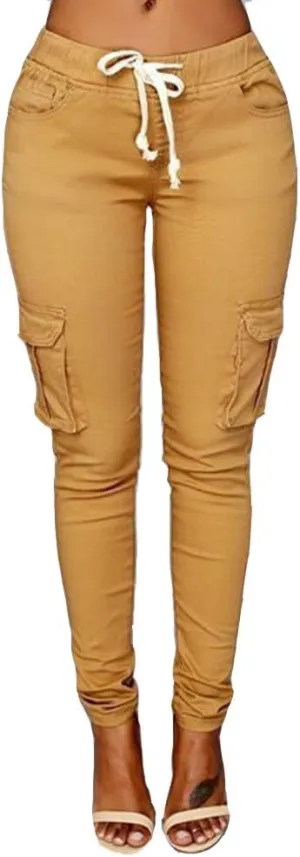 LINGMIN Women's Casaul Stretchy Pull-on Waist Skinny Solid Color Slim Leg Leggings Pants