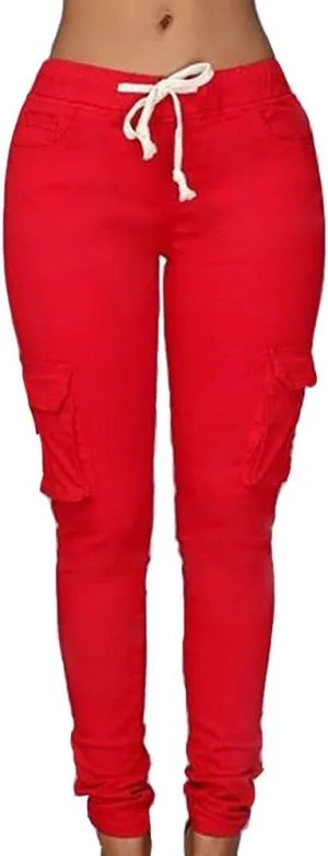 LINGMIN Women's Casaul Stretchy Pull-on Waist Skinny Solid Color Slim Leg Leggings Pants