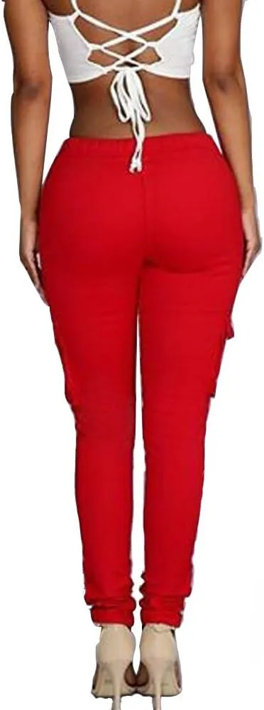 LINGMIN Women's Casaul Stretchy Pull-on Waist Skinny Solid Color Slim Leg Leggings Pants