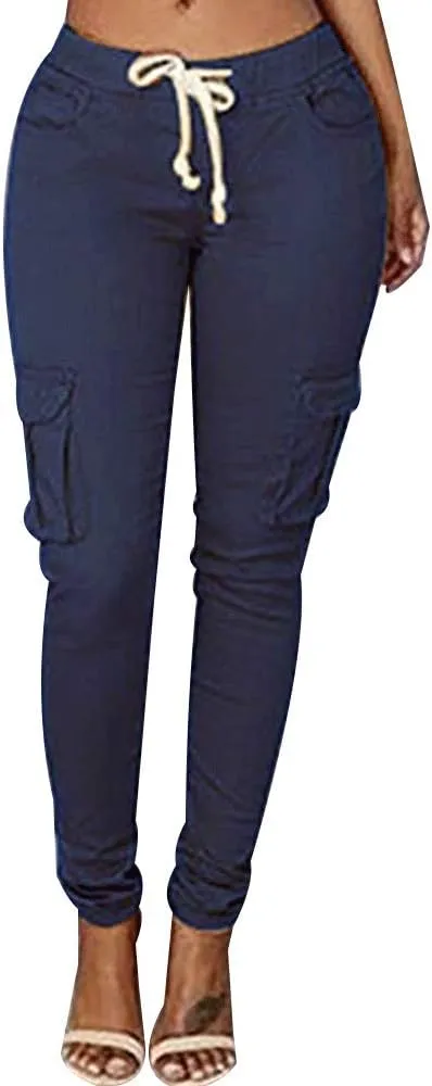 LINGMIN Women's Casaul Stretchy Pull-on Waist Skinny Solid Color Slim Leg Leggings Pants
