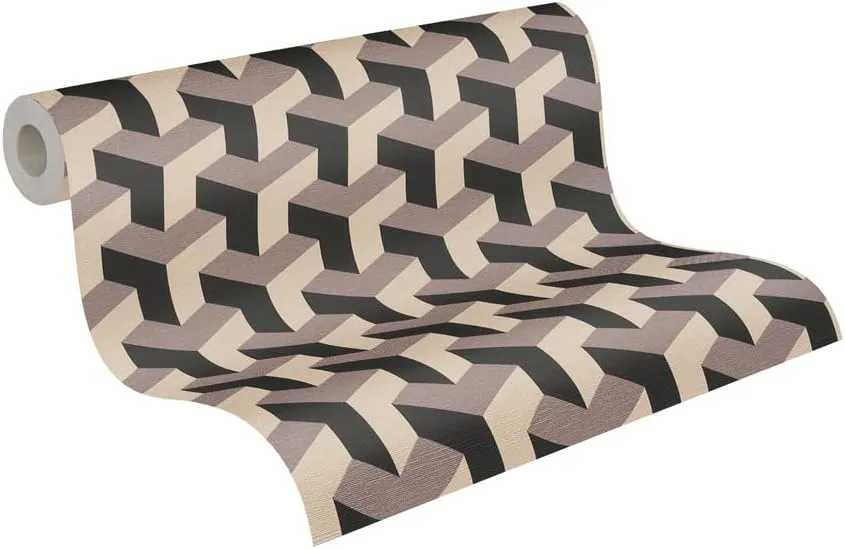 Livingwalls Daniel Hechter 781501 Design Wallpaper - Durable Non-Woven Wallpaper in Graphic Look - 10.05 m x 0.53 m - Beige, Black, Metallic - Made in Germany