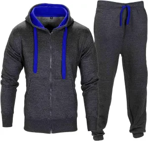 Love My Fashions® Men's Athletic 2 Piece Tracksuit set Plain Casual Zip up Full Sleeve Jogging Outfit For Men