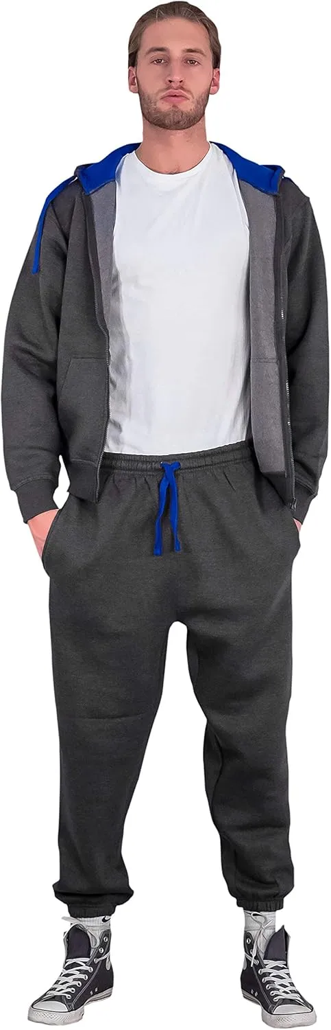 Love My Fashions® Men's Athletic 2 Piece Tracksuit set Plain Casual Zip up Full Sleeve Jogging Outfit For Men