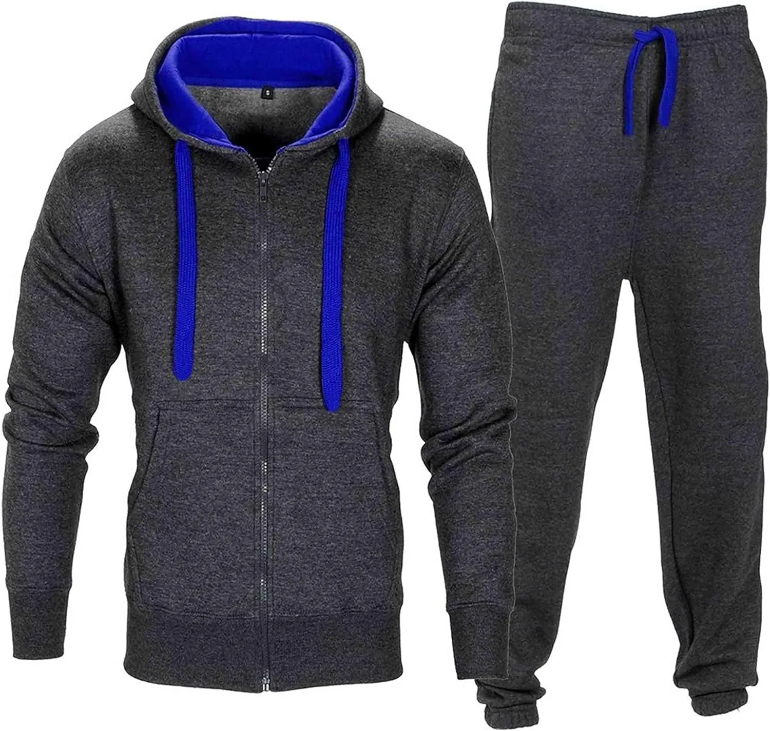 Love My Fashions® Men's Athletic 2 Piece Tracksuit set Plain Casual Zip up Full Sleeve Jogging Outfit For Men