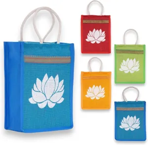 LOVENSPIRE 4ct Jute Bag Indian Wedding Favor Puja Return Gifts Burlap Gift Bags Eco-friendly Tote Bag Pooja Favors