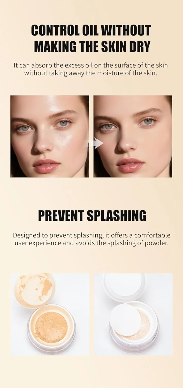 Luminous Setting Powder - Oil-Control Matte Finish with Soft-Focus Effect (04#Matte brown, 0.25 oz)