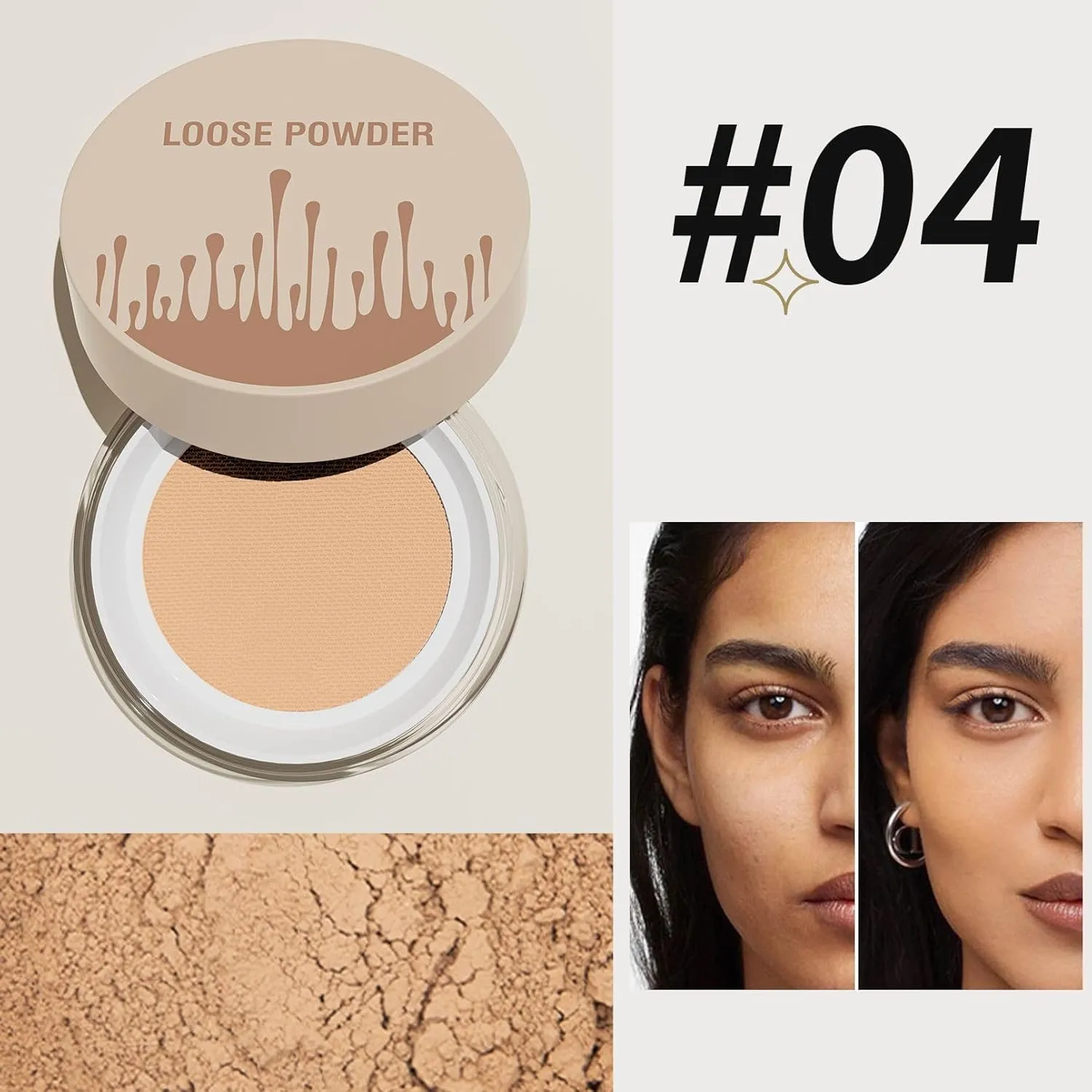 Luminous Setting Powder - Oil-Control Matte Finish with Soft-Focus Effect (04#Matte brown, 0.25 oz)