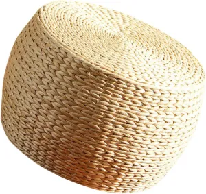 Luxshiny Woven Footstool with Non Slip Base for Shoe Changing at Entrance Stylish Home Decor for Bedroom Living and Office Spaces