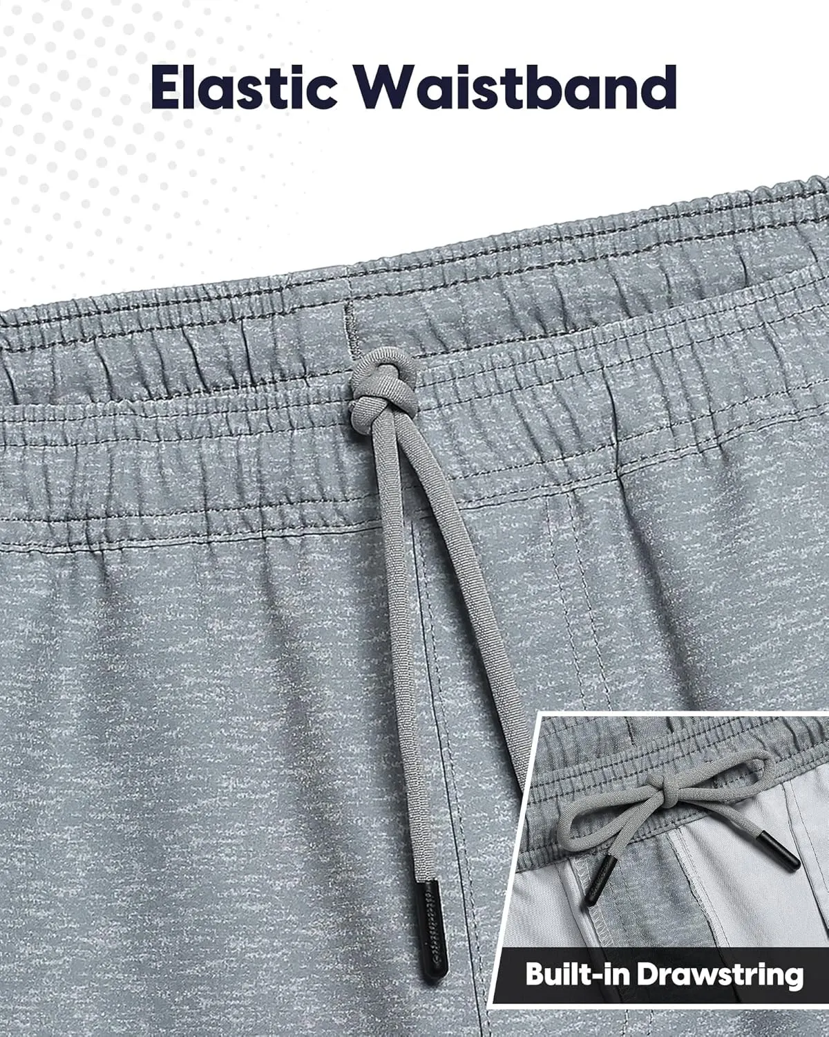 maamgic Men's Gym Running Shorts 7 Inch Quick Dry Athletic Workout Shorts with Zipper Pockets No Liner