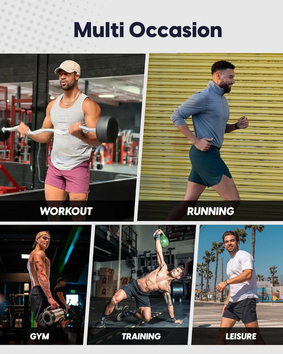 maamgic Men's Gym Running Shorts 7 Inch Quick Dry Athletic Workout Shorts with Zipper Pockets No Liner