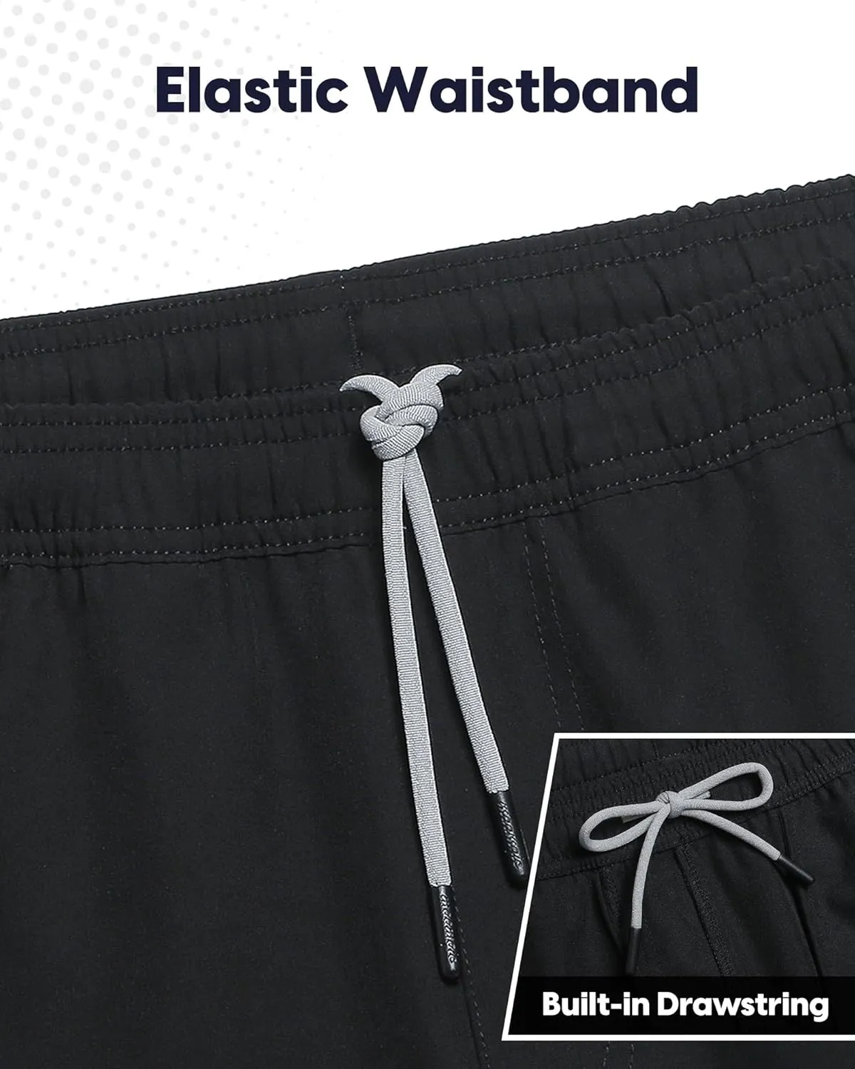 maamgic Men's Gym Running Shorts 7 Inch Quick Dry Athletic Workout Shorts with Zipper Pockets No Liner