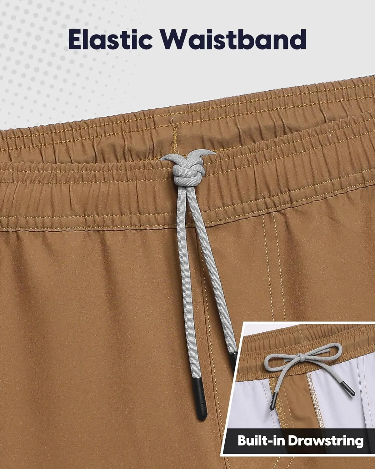 maamgic Men's Gym Running Shorts 7 Inch Quick Dry Athletic Workout Shorts with Zipper Pockets No Liner