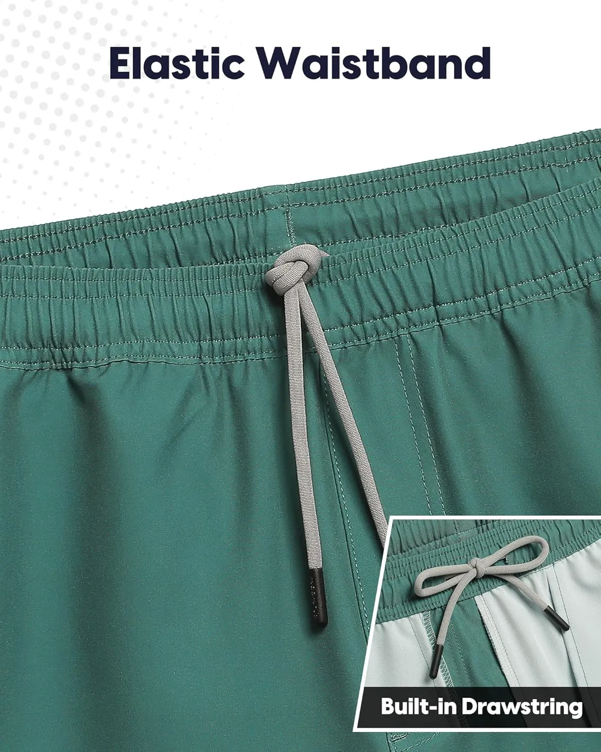 maamgic Men's Gym Running Shorts 7 Inch Quick Dry Athletic Workout Shorts with Zipper Pockets No Liner
