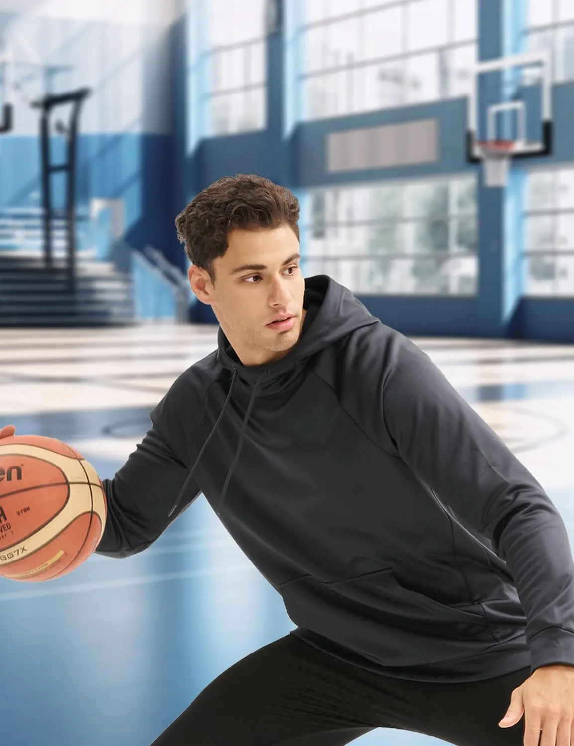 MAGCOMSEN Mens Hoodies Fleece Lined Casual Athletic Sweatshirts Pullover with Kangaroo Pocket