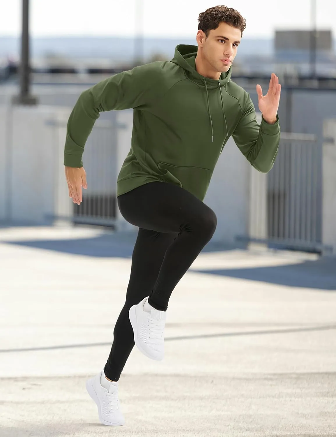 MAGCOMSEN Mens Hoodies Fleece Lined Casual Athletic Sweatshirts Pullover with Kangaroo Pocket