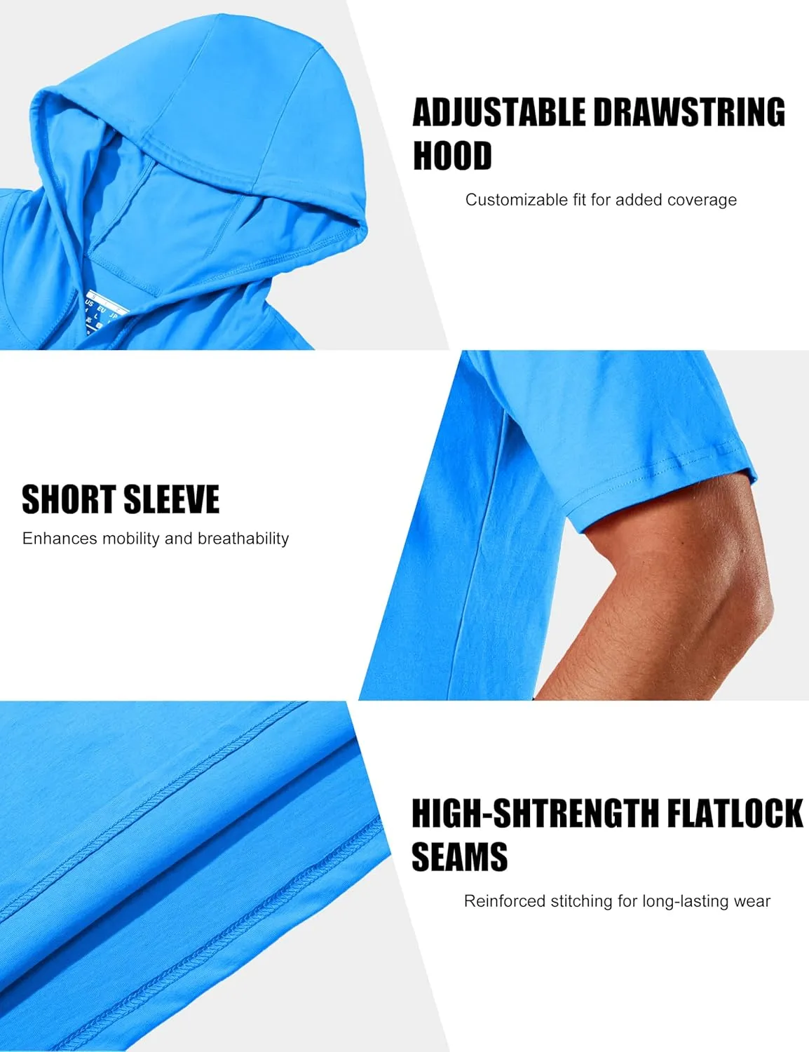 MAGCOMSEN Men's Short Sleeve Hoodie Cotton Hooded T Shirts Lightweight Sweatshirt Hoodies Pullover