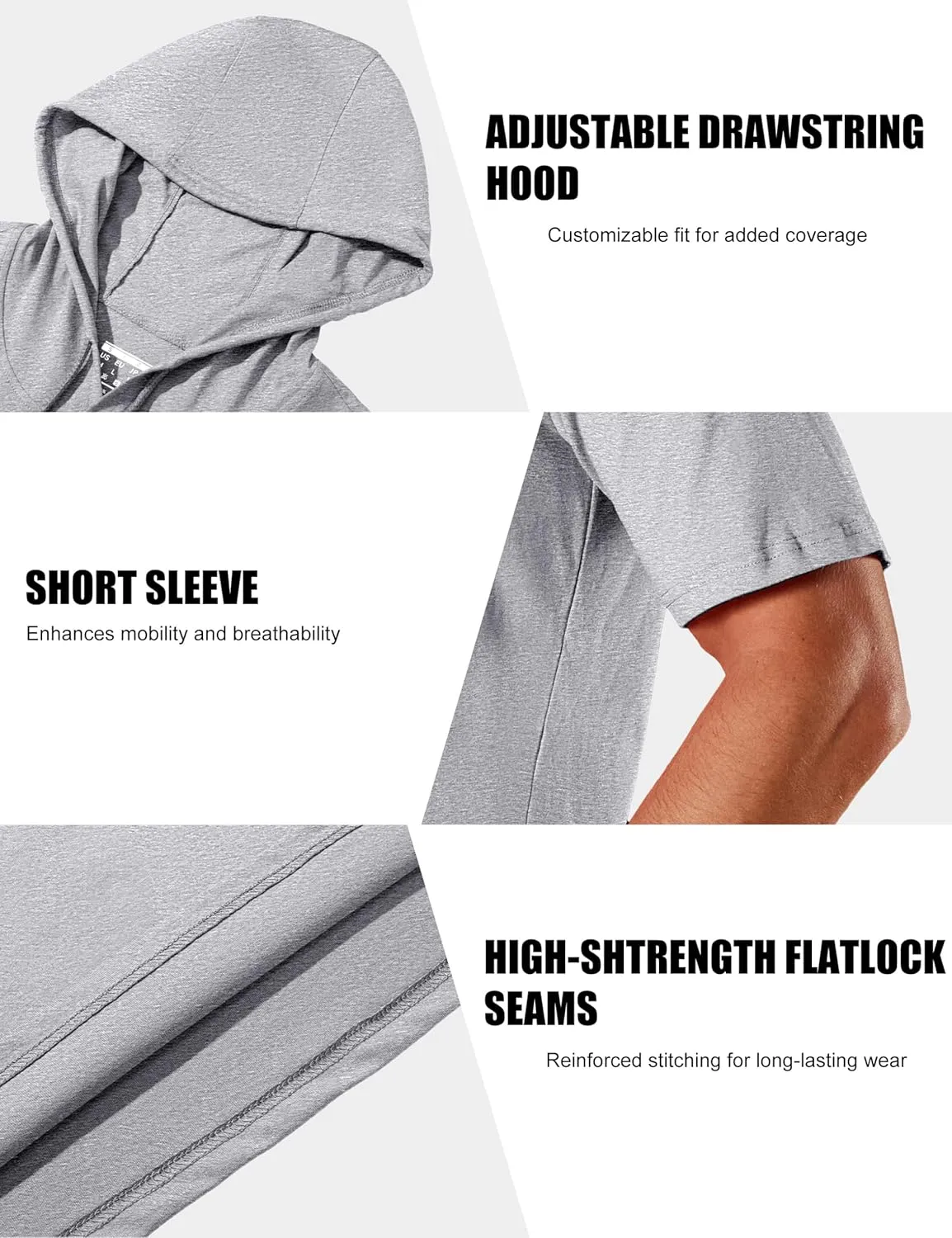 MAGCOMSEN Men's Short Sleeve Hoodie Cotton Hooded T Shirts Lightweight Sweatshirt Hoodies Pullover